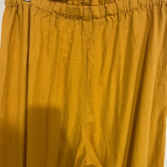 Marc New York Andrew Mark L yellow paperbagwaist wide pants linenblend cropped - Picture 5 of 5